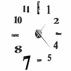 vidaXL 3D-Wanduhr Modernes Design 100 cm XXL Schwarz