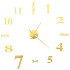 vidaXL 3D-Wanduhr Modernes Design 100 cm XXL Golden