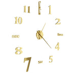 vidaXL 3D-Wanduhr Modernes Design 100 cm XXL Golden
