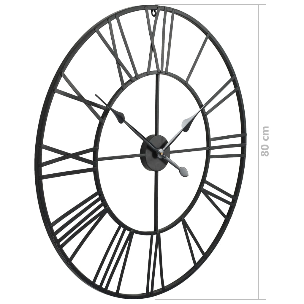 vidaXL Wanduhr Vintage mit Quarzwerk Metall 80 cm XXL