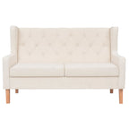 vidaXL 3-tlg. Sofa-Set Stoff Cremeweiß