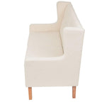 vidaXL 3-tlg. Sofa-Set Stoff Cremeweiß