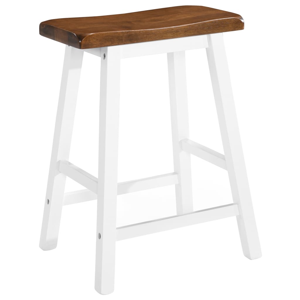 vidaXL Bartisch- und Hocker-Set 3-tlg. Massivholz