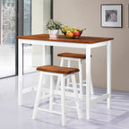vidaXL Bartisch- und Hocker-Set 3-tlg. Massivholz