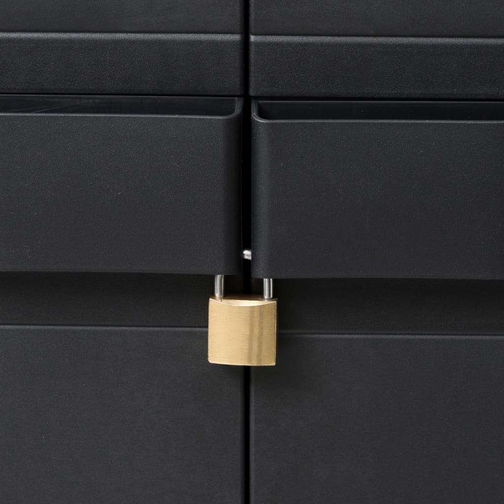 vidaXL Gartenschrank mit 4 Regalen Schwarz