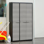 vidaXL Gartenschrank mit 4 Regalen Schwarz und Grau