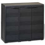 vidaXL Gartenschrank mit 2 Böden Schwarz