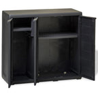 vidaXL Gartenschrank mit 2 Böden Schwarz