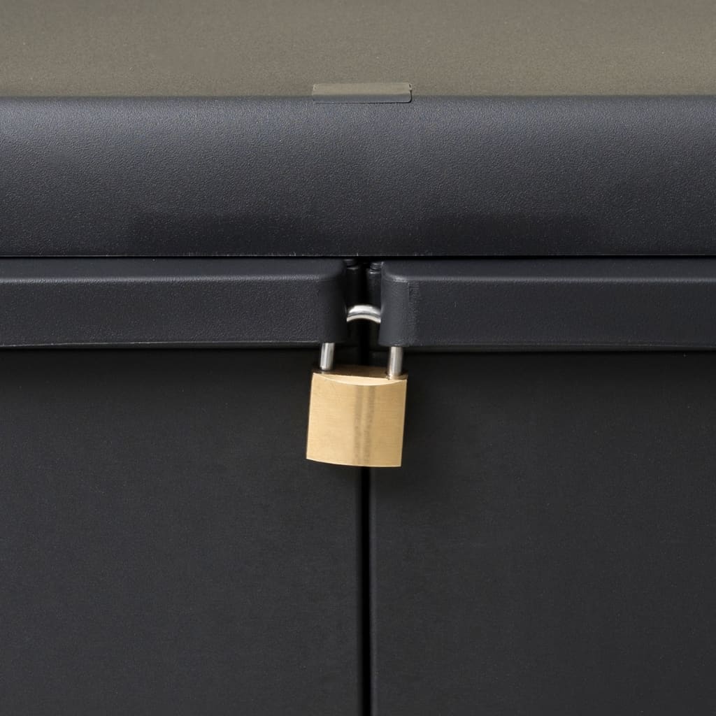 vidaXL Gartenschrank mit 2 Böden Schwarz