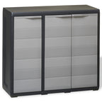 vidaXL Gartenschrank mit 2 Böden Schwarz und Grau