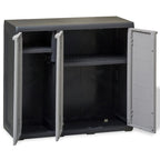 vidaXL Gartenschrank mit 2 Böden Schwarz und Grau