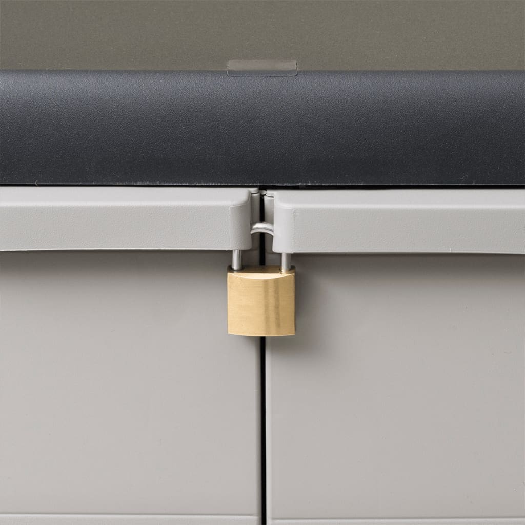 vidaXL Gartenschrank mit 2 Böden Schwarz und Grau