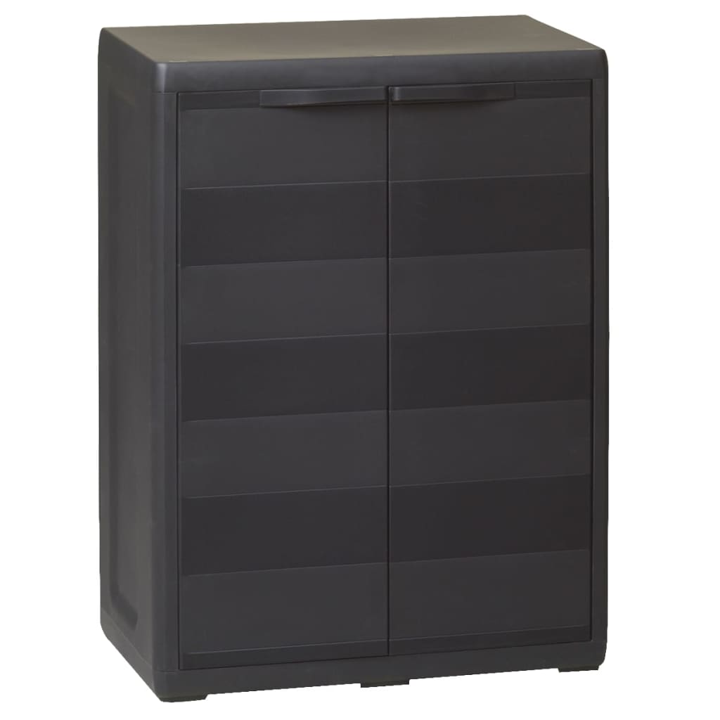 vidaXL Gartenschrank mit 1 Boden Schwarz