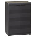 vidaXL Gartenschrank mit 1 Boden Schwarz
