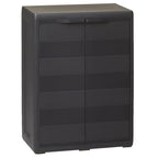 vidaXL Gartenschrank mit 1 Boden Schwarz