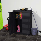 vidaXL Gartenschrank mit 1 Boden Schwarz