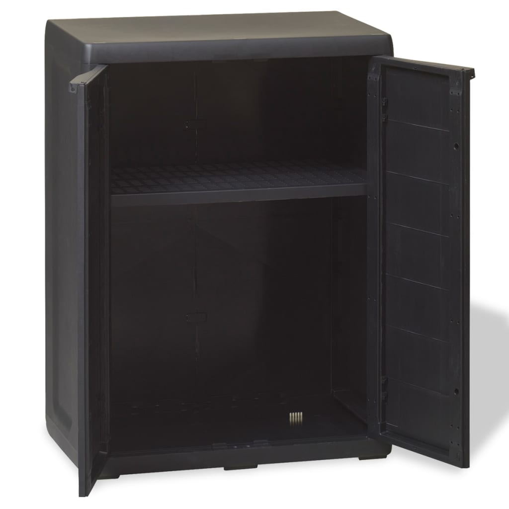 vidaXL Gartenschrank mit 1 Boden Schwarz
