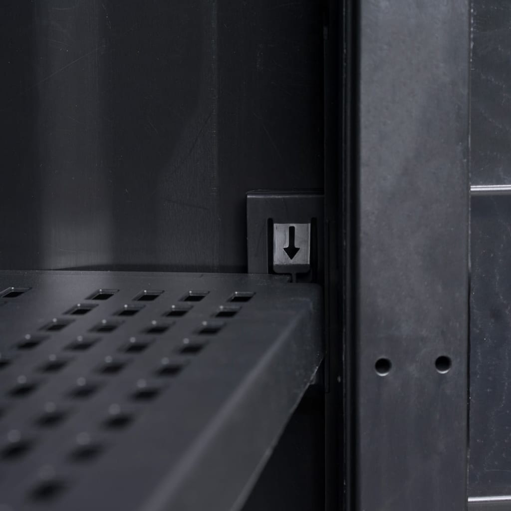 vidaXL Gartenschrank mit 1 Boden Schwarz