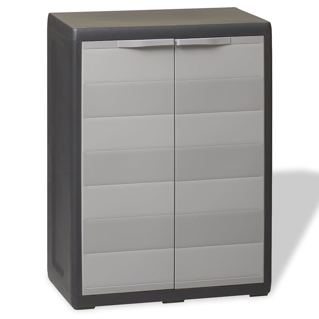 vidaXL Gartenschrank mit 1 Boden Schwarz und Grau