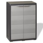 vidaXL Gartenschrank mit 1 Boden Schwarz und Grau