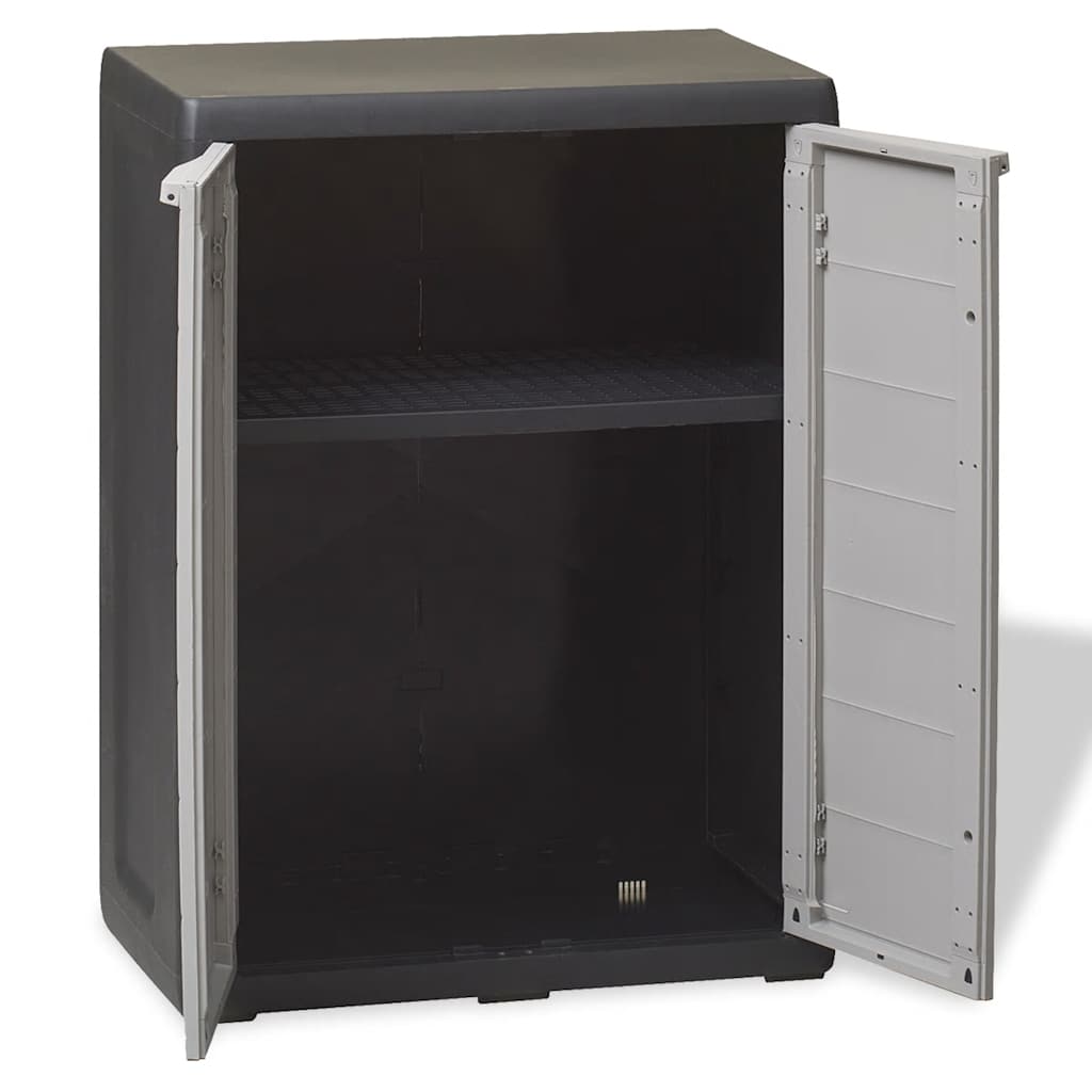 vidaXL Gartenschrank mit 1 Boden Schwarz und Grau