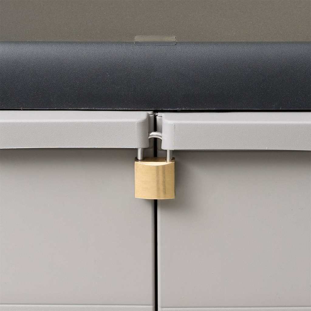 vidaXL Gartenschrank mit 1 Boden Schwarz und Grau