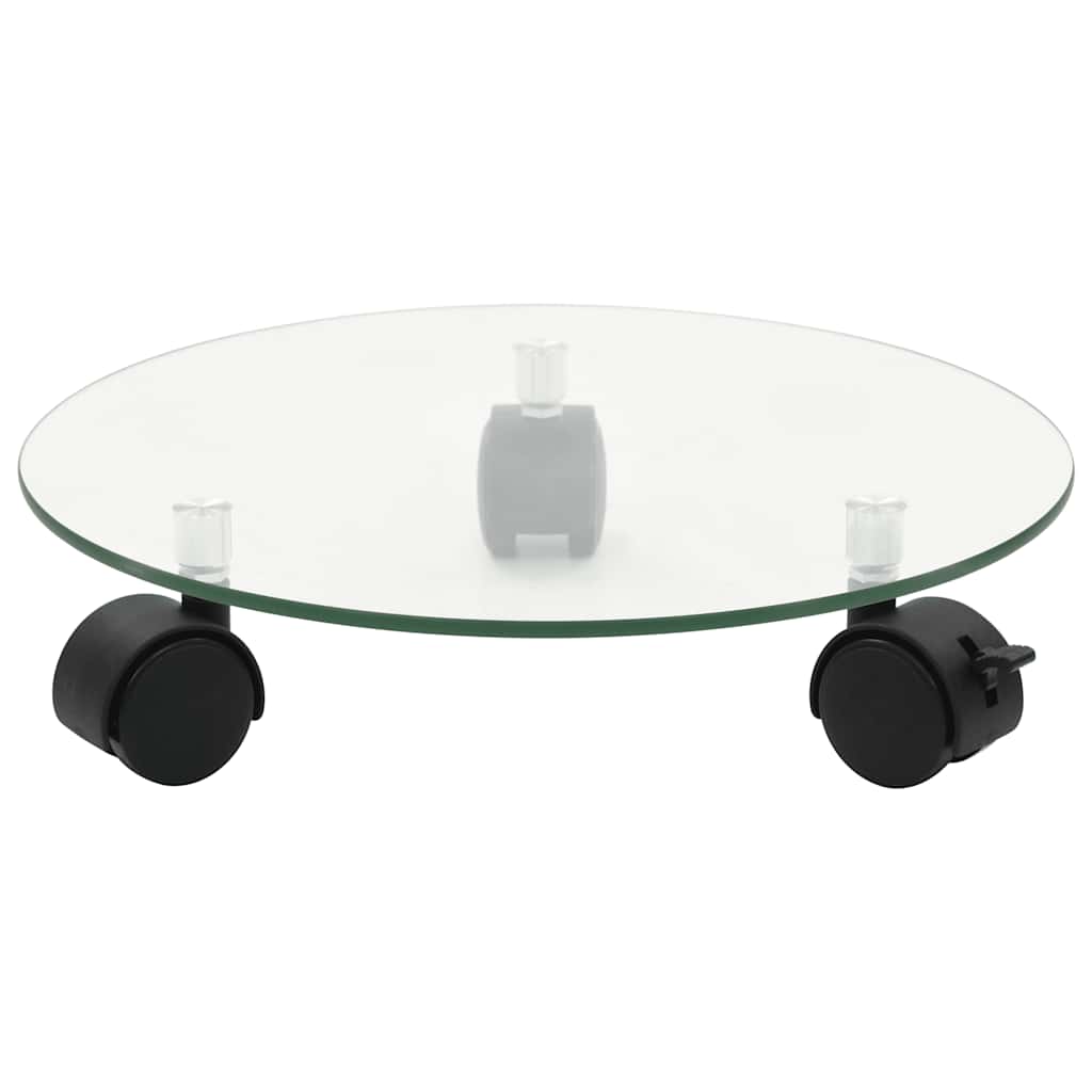 vidaXL Pflanzenständer mit Rollen 2 Stück Hartglas 28 cm Rund