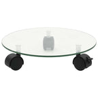 vidaXL Pflanzenständer mit Rollen 2 Stück Hartglas 28 cm Rund
