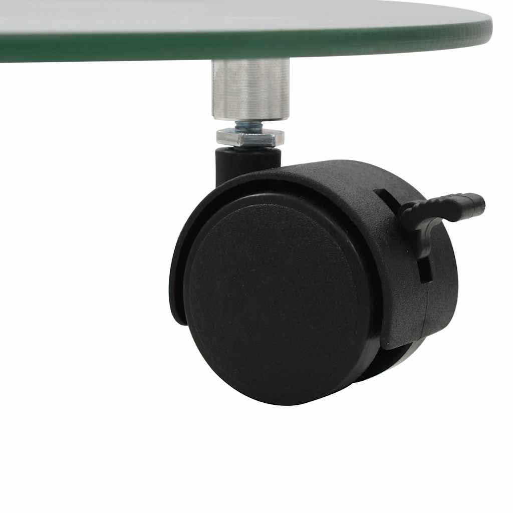 vidaXL Pflanzenständer mit Rollen 2 Stück Hartglas 28 cm Rund