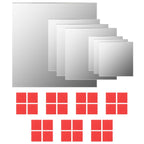vidaXL 7-teiliges Wandspiegelset Quadratisch Glas