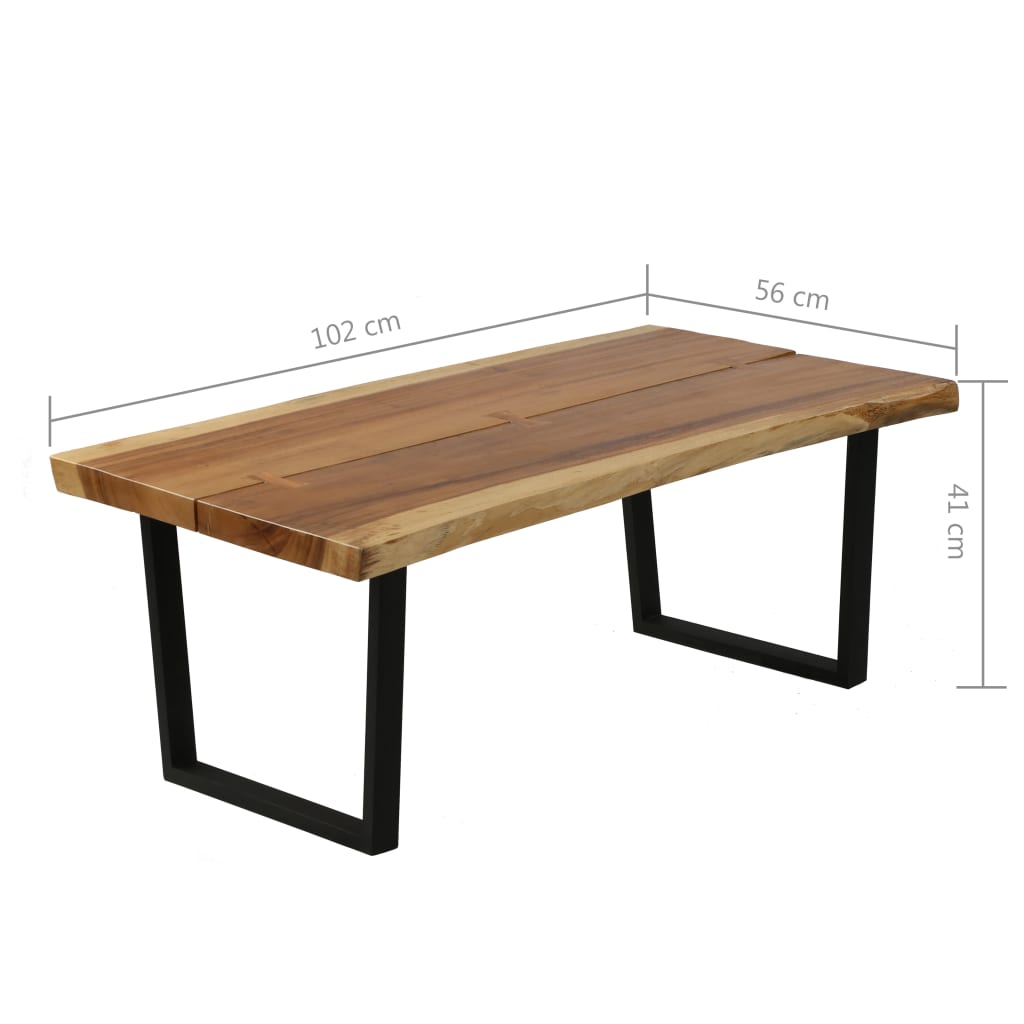 vidaXL Couchtisch Massivholz Suar 102x56x41 cm
