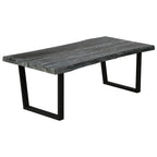 vidaXL Couchtisch Massivholz Mindi 102x56x41 cm Grau