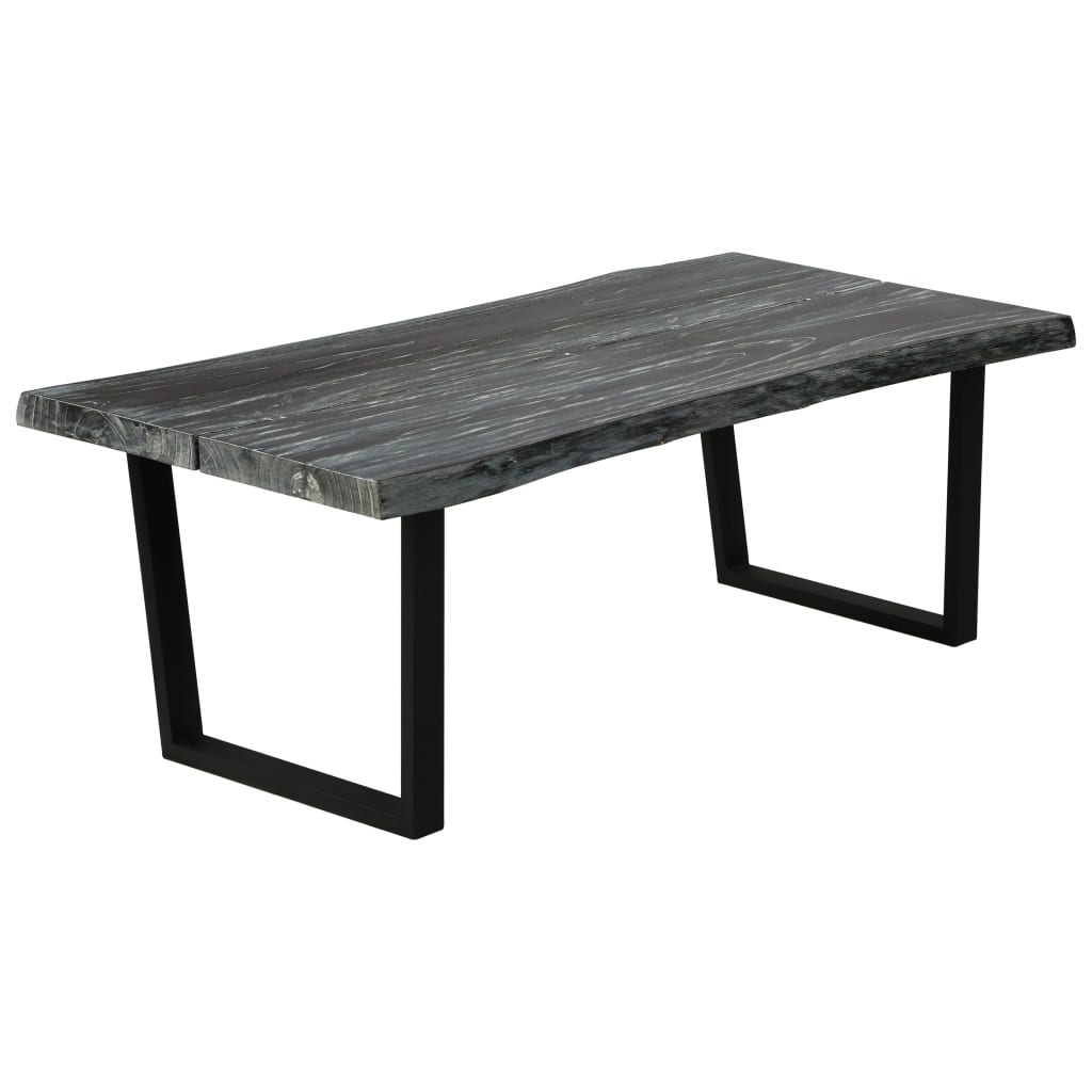 vidaXL Couchtisch Massivholz Mindi 102x56x41 cm Grau