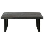 vidaXL Couchtisch Massivholz Mindi 102x56x41 cm Grau
