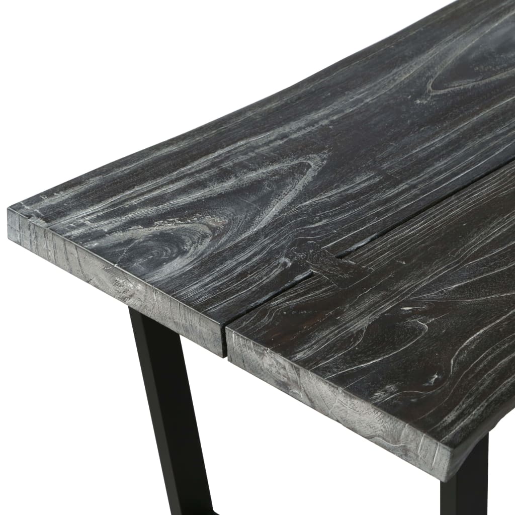 vidaXL Couchtisch Massivholz Mindi 102x56x41 cm Grau