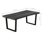 vidaXL Couchtisch Massivholz Mindi 102x56x41 cm Grau