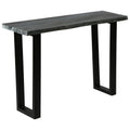 vidaXL Konsolentisch Mindi-Holz Massiv 110 x 35 x 75 cm Grau