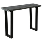 vidaXL Konsolentisch Mindi-Holz Massiv 110 x 35 x 75 cm Grau