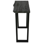 vidaXL Konsolentisch Mindi-Holz Massiv 110 x 35 x 75 cm Grau