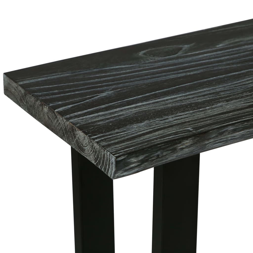 vidaXL Konsolentisch Mindi-Holz Massiv 110 x 35 x 75 cm Grau