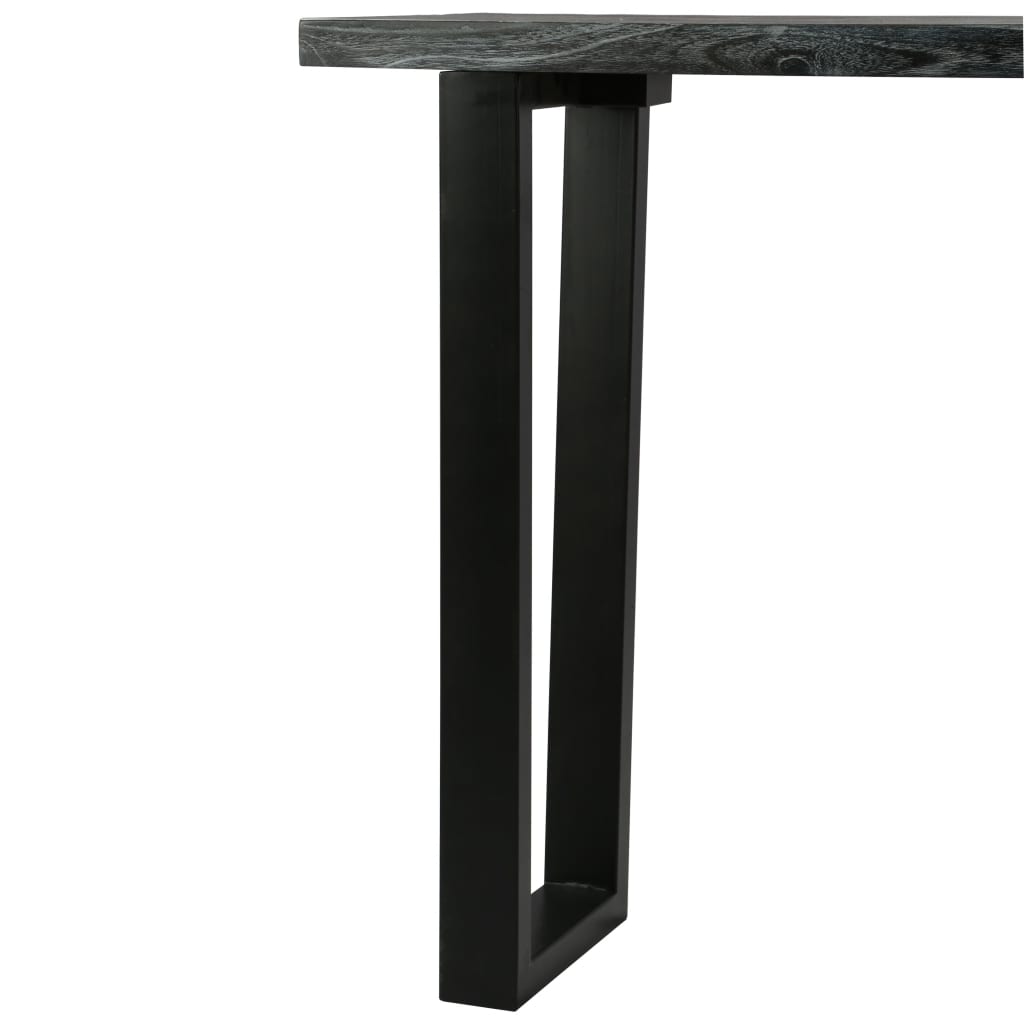 vidaXL Konsolentisch Mindi-Holz Massiv 110 x 35 x 75 cm Grau