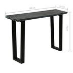 vidaXL Konsolentisch Mindi-Holz Massiv 110 x 35 x 75 cm Grau