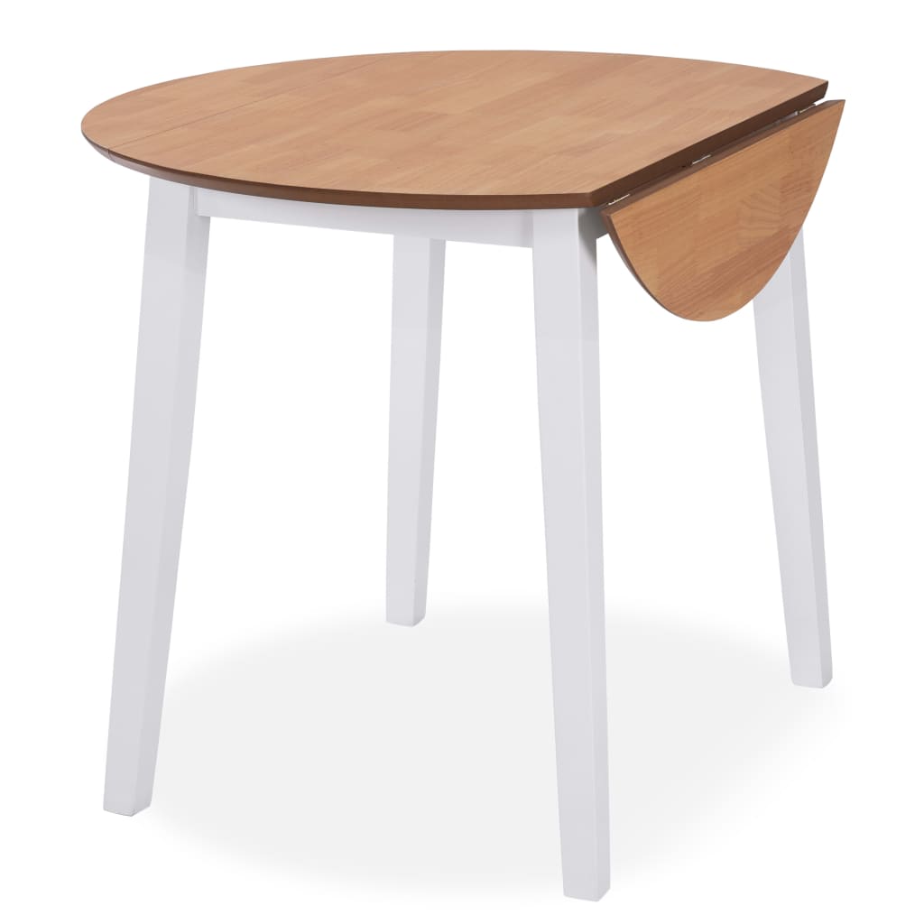 vidaXL Essgruppe 3-tlg. MDF und Gummibaumholz Weiß