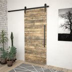 vidaXL Schiebetürbeschlag-Set 183 cm Stahl Schwarz