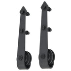vidaXL Schiebetürbeschlag-Set 183 cm Stahl Schwarz
