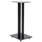 vidaXL Lautsprecherständer 2 Stk. Doppelsäulen-Design Hartglas Schwarz