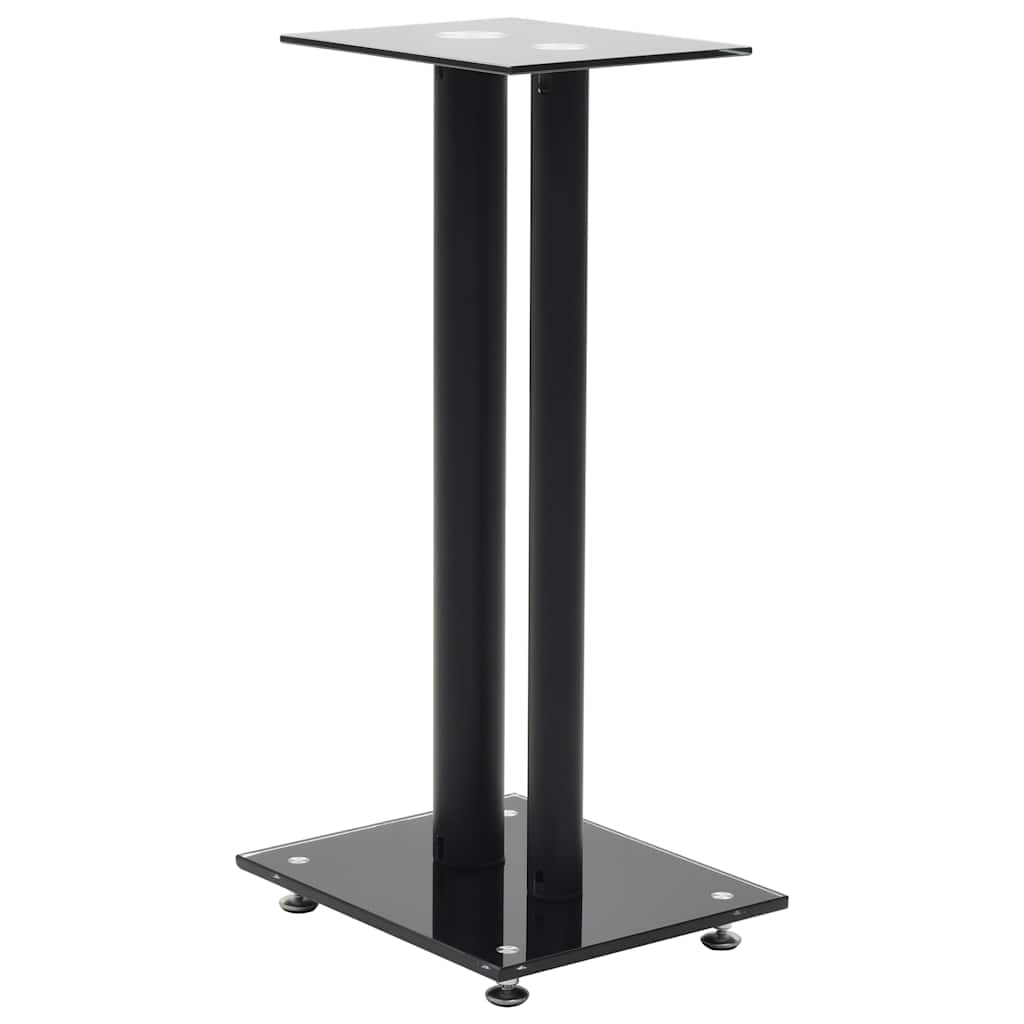vidaXL Lautsprecherständer 2 Stk. Doppelsäulen-Design Hartglas Schwarz
