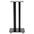 vidaXL Lautsprecherständer 2 Stk. Doppelsäulen-Design Hartglas Schwarz
