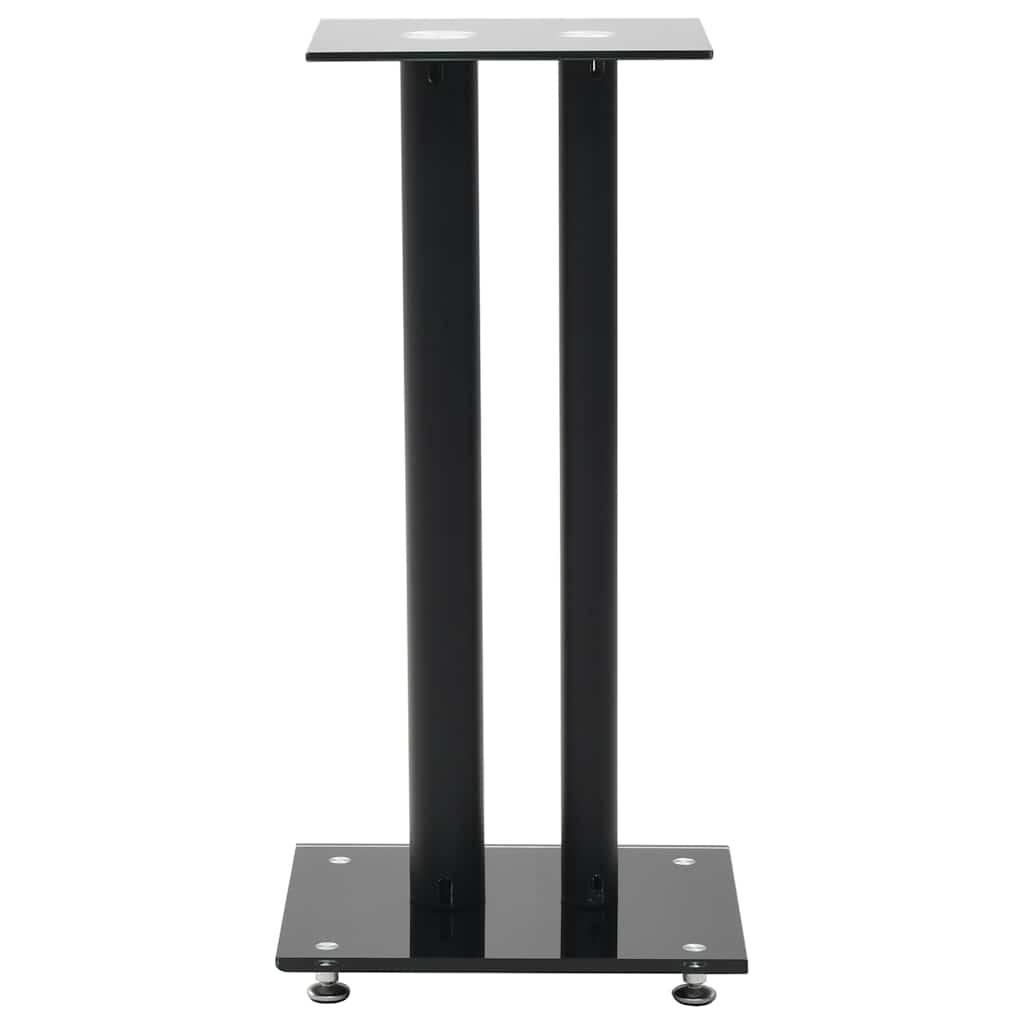vidaXL Lautsprecherständer 2 Stk. Doppelsäulen-Design Hartglas Schwarz