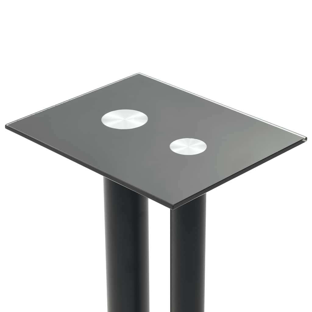 vidaXL Lautsprecherständer 2 Stk. Doppelsäulen-Design Hartglas Schwarz